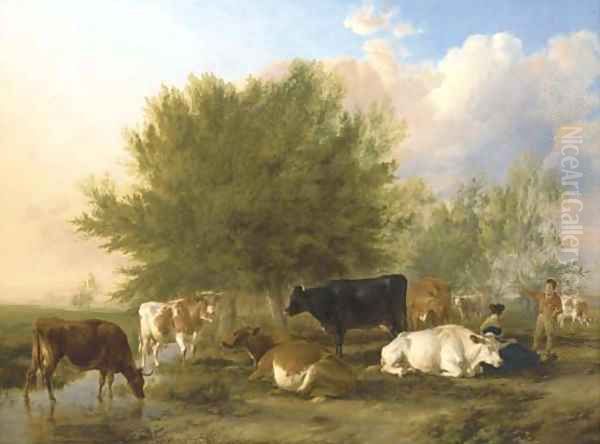 Resting Oil Painting by Thomas Sidney Cooper