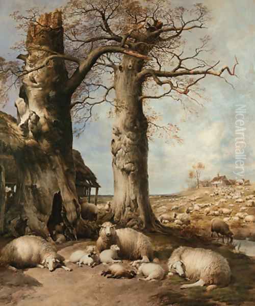 The Flock Masters Hope The Spring Time of the Year Oil Painting by Thomas Sidney Cooper