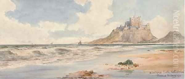 Bamburgh Castle, Northumberland Oil Painting by Thomas Sidney Cooper