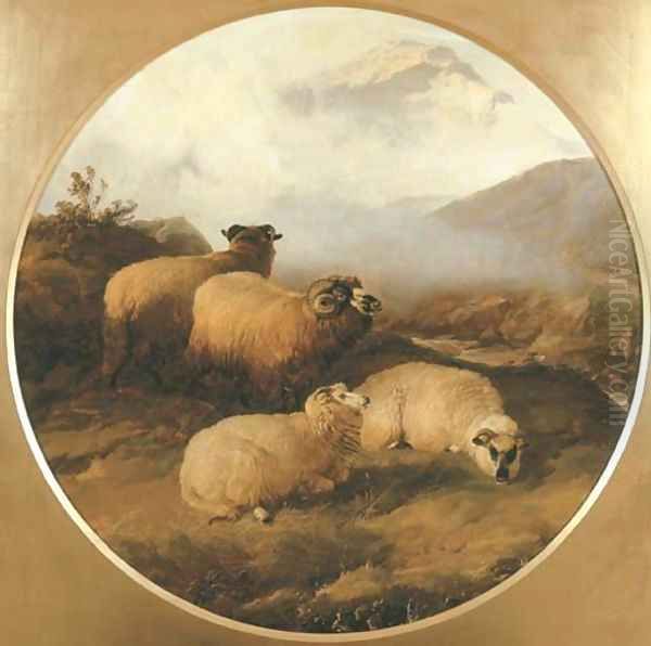 Mountain Sheep Oil Painting by Thomas Sidney Cooper