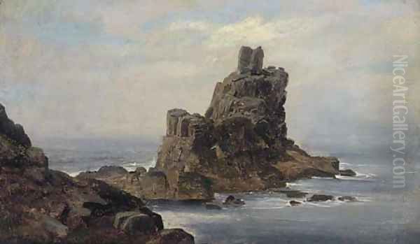 A rocky coast Oil Painting by Thomas Sidney Cooper