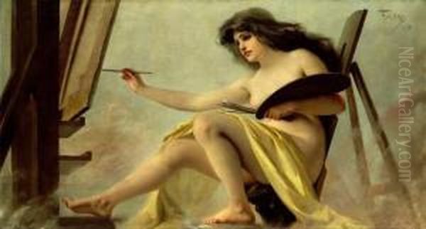 Allegorie De La Peinture Oil Painting by Luis Ricardo Falero