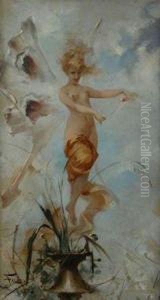 Nymph Oil Painting by Luis Ricardo Falero