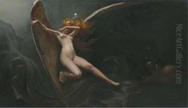 A Fairy Under Starry Skies Oil Painting by Luis Ricardo Falero