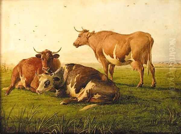 Cattle resting 3 Oil Painting by Thomas Sidney Cooper