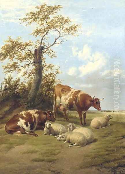 Cattle Resting Oil Painting by Thomas Sidney Cooper