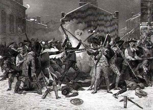 The Boston Massacre, 5th March 1770 Oil Painting by Alonzo Chappel