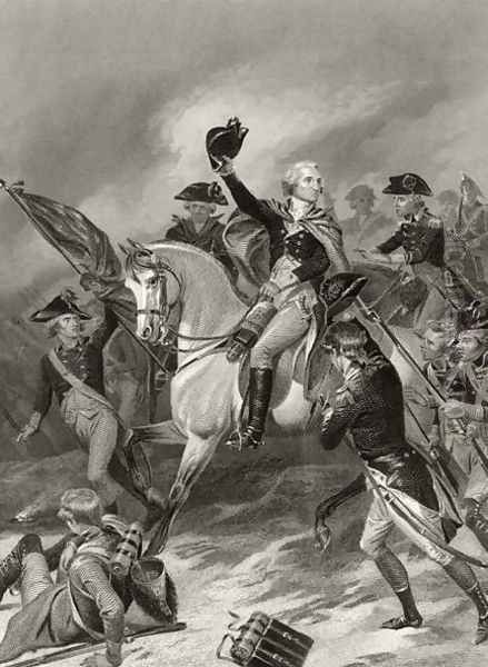 George Washington at the Battle of Princeton, January 3rd 1777, from 'Life and Times of Washington', Volume I, 1857 Oil Painting by Alonzo Chappel