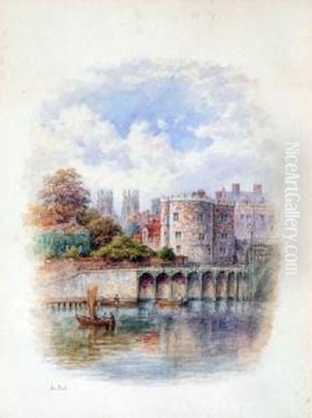 River View Showing Lendal Tower Oil Painting by George Fall