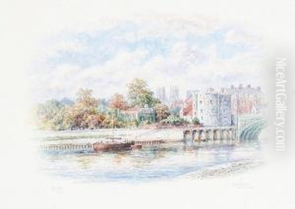 A Set Of Five Views Of York Oil Painting by George Fall