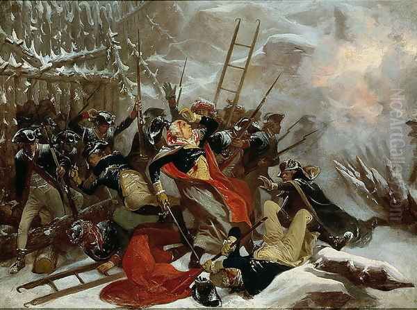 Death of General Richard Montgomery on 31st December 1775, 1865 Oil Painting by Alonzo Chappel