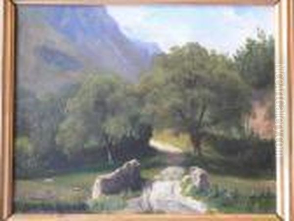 Paysage Oil Painting by Alphonse Cl. Antonin Fanart