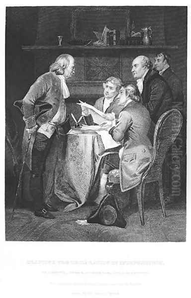 Drafting the Declaration of Independence in 1776, 1859 Oil Painting by Alonzo Chappel