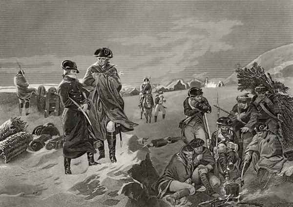 George Washington and Lafayette at Valley Forge, from 'Life and Times of Washington', Volume I, 1857 Oil Painting by Alonzo Chappel