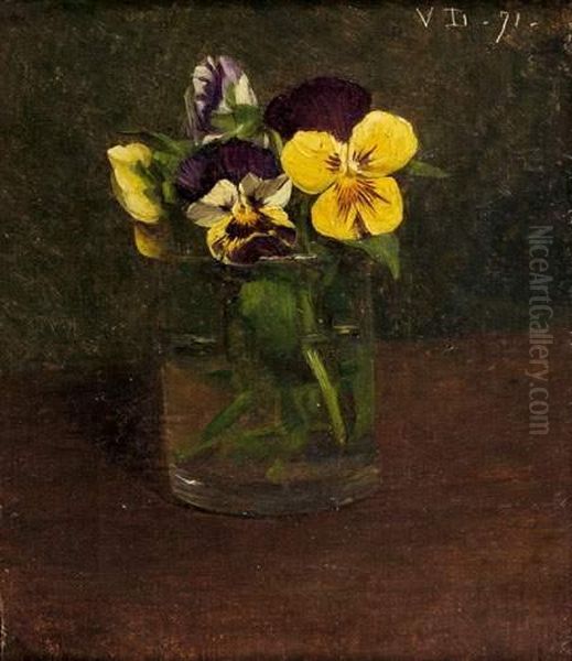 Nsees Jaunes Et Violettes Dans Un Verre Oil Painting by Victoria Dubourg Fantin-Latour