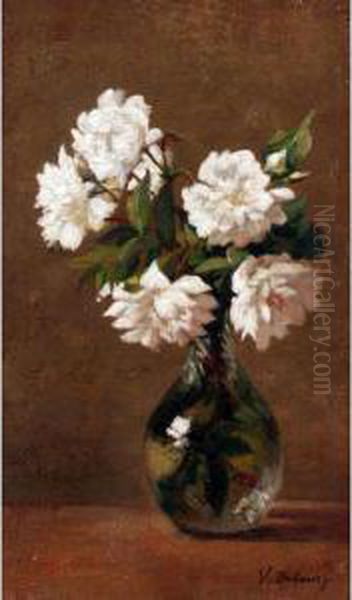 Nature Morte Aux Camelias Oil Painting by Victoria Dubourg Fantin-Latour