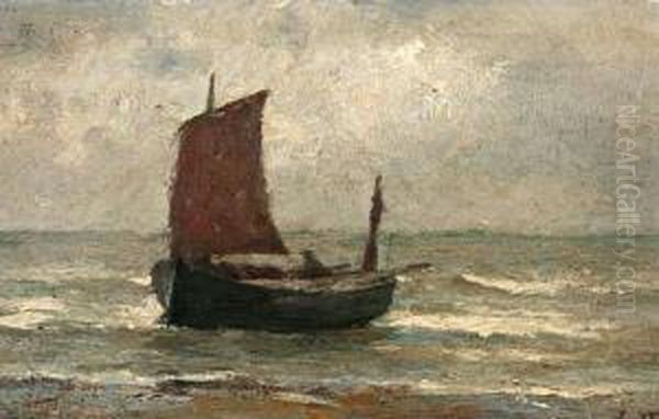 Vissersboot Op Het Strand Oil Painting by Edgard Farasyn