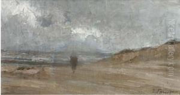 Walking On The Beach Oil Painting by Edgard Farasyn