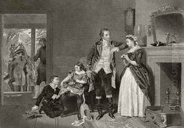 George Washington's first interview with Mrs Custis, from 'Life and Times of Washington', Volume I, 1857 Oil Painting by Alonzo Chappel