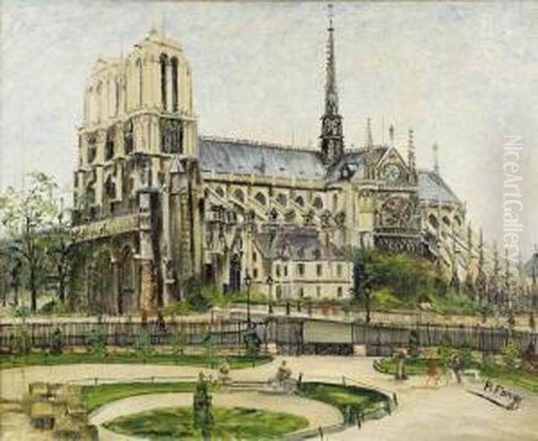 Notre Dame Oil Painting by Pierre Farge