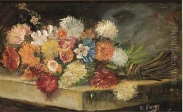 Bouquet De Fleurs Oil Painting by Pierre Farge