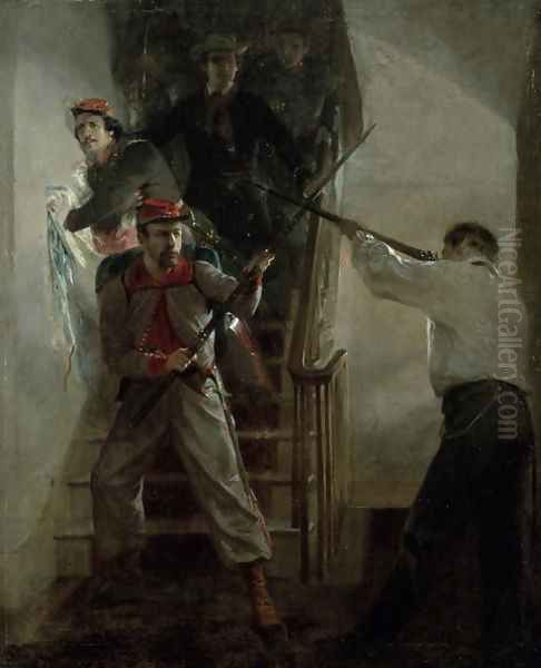 The Death of E. E. Ellsworth Oil Painting by Alonzo Chappel