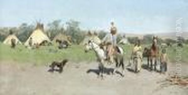 In Pastures New Oil Painting by Henry Farny