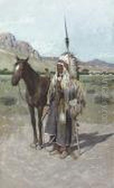 The Warrior Oil Painting by Henry Farny