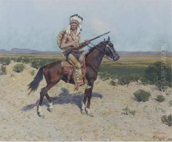 On The Firing Line Oil Painting by Henry Farny