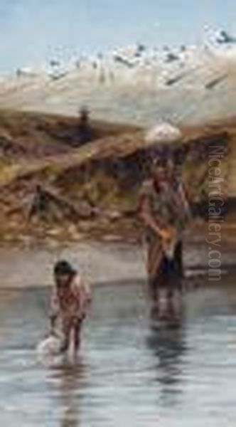 Zuni Watering Place Oil Painting by Henry Farny