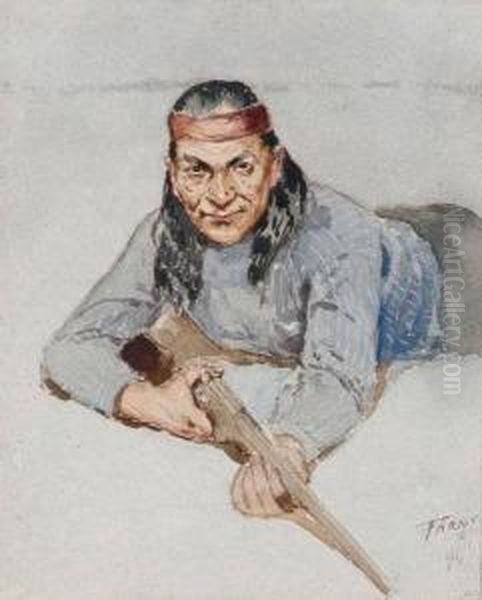 An Apache Oil Painting by Henry Farny