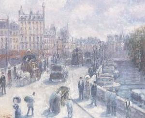 Ile Saint Louis, Paris Oil Painting by Leon Fauche