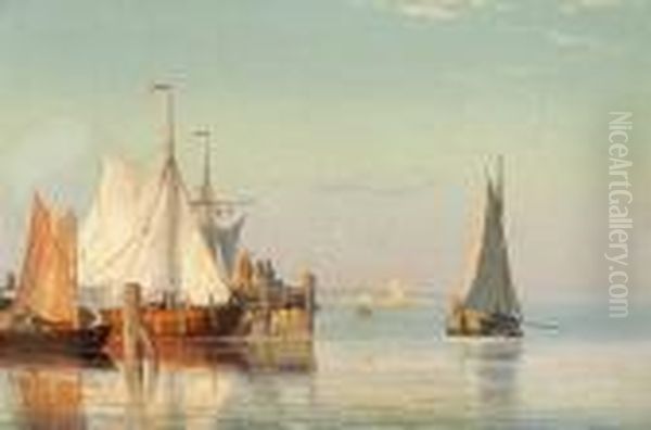 Seascape Probably Near Tarbaek Oil Painting by Viggo Fauerholdt