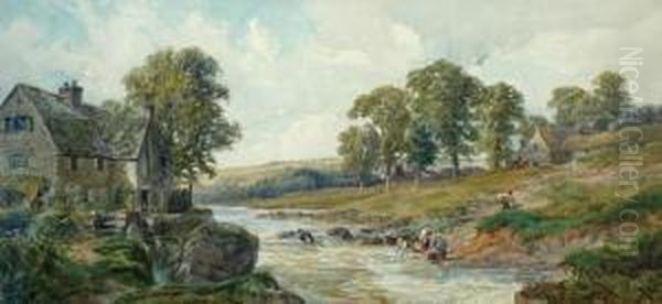 A Cheshire Mill Oil Painting by John Faulkner