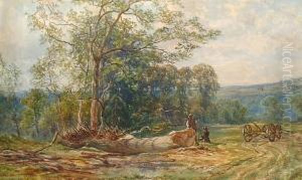 'felling Oaks, Colney Hatch' And Inscribed 'john Faulkner...' (lower Left) Oil Painting by John Faulkner