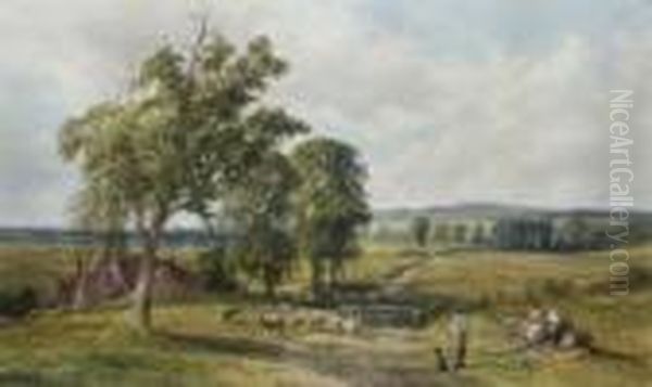 A Shepherd's Home Kenilworth Oil Painting by John Faulkner