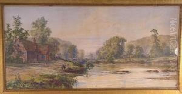 On The Avon, Nr.warwick Oil Painting by John Faulkner