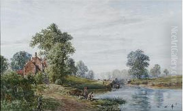 Brent Canal, Near Osterley, Middlesex Oil Painting by John Faulkner