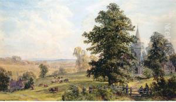 Church Near Coventry Oil Painting by John Faulkner