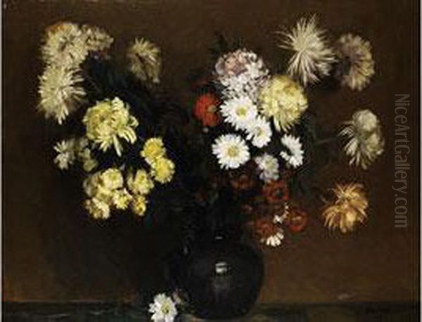 Blumenstilleben Oil Painting by Amandus Faure