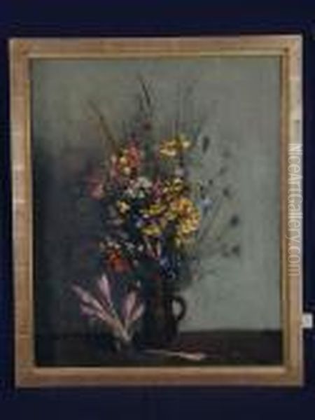 Blumenstraus In Vase Oil Painting by Amandus Faure