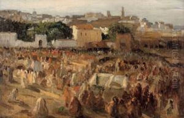 Markt In Marokko Oil Painting by Amandus Faure