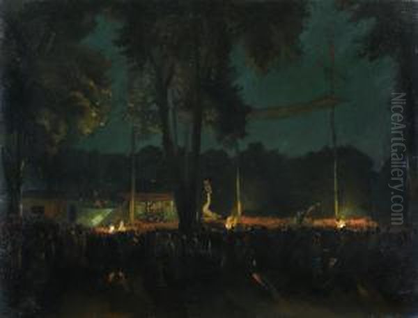 Christliche Volksfestszene Oil Painting by Amandus Faure