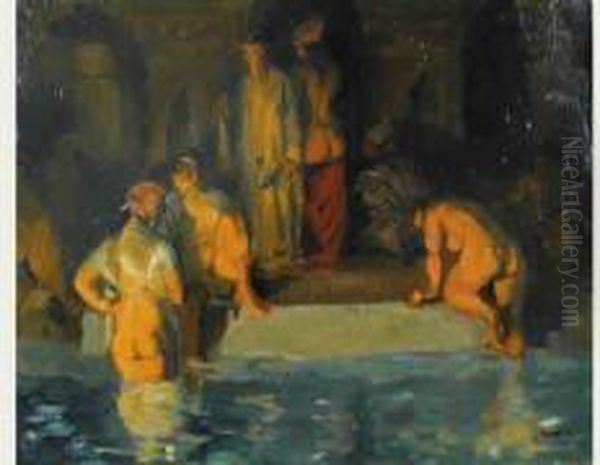 Le Bain Turc Oil Painting by Amandus Faure