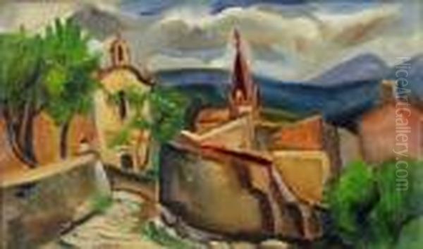 L'eglise Du Village Oil Painting by Andre Favory