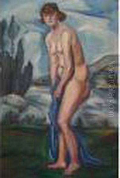 Baigneuse Nue Debout. Oil Painting by Andre Favory