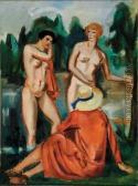 Baigneuses A La Campagne Oil Painting by Andre Favory