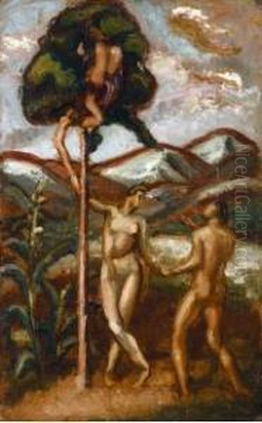 Adam Et Eve. Oil Painting by Andre Favory