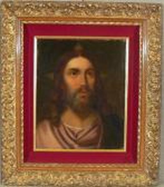 Volto Di Cristo Oil Painting by Giacomo Favretto