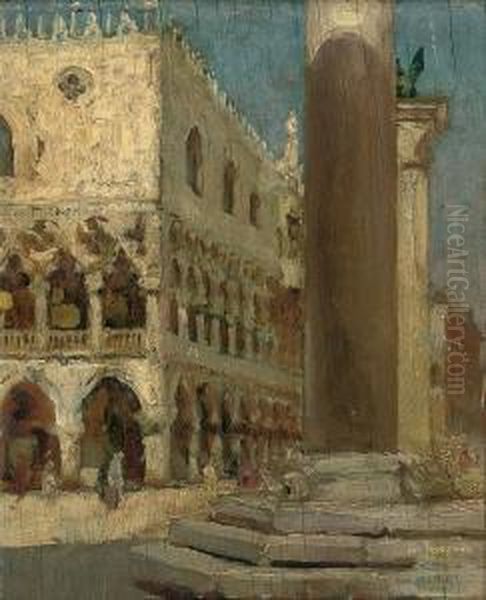 Piazza San Marco, Venice Oil Painting by Giacomo Favretto